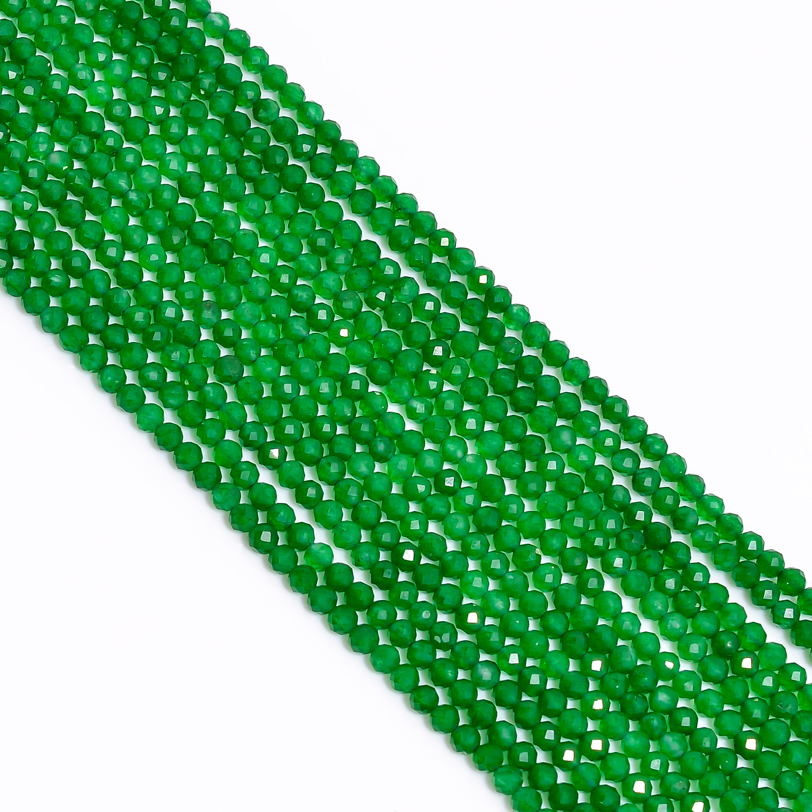 Natural Green Jade Gemstone Rondelle Shape Faceted Beads 3X3 mm Strand 13″ EB263