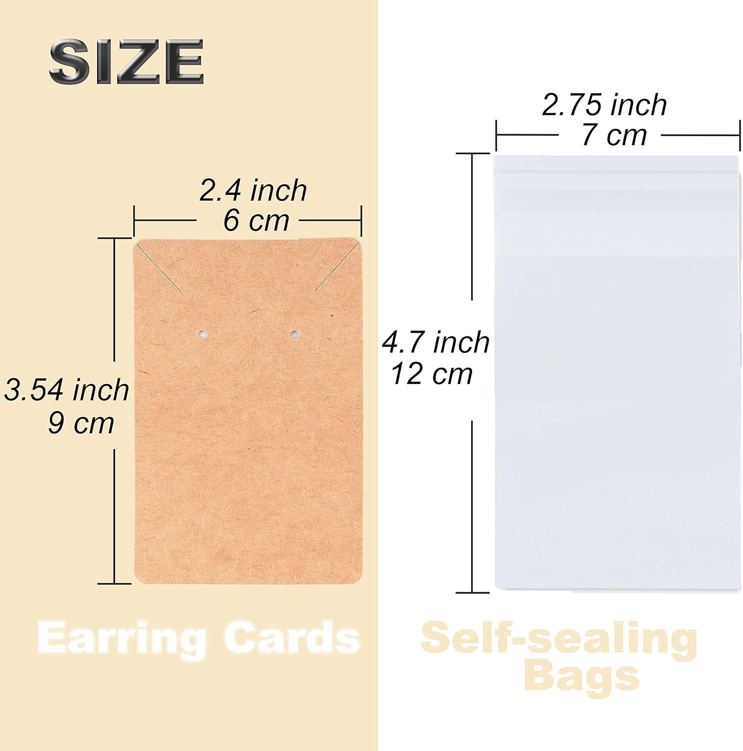 100 Earring Display Cards with 200 Backs & 100 Bags – Perfect for Every Occasion