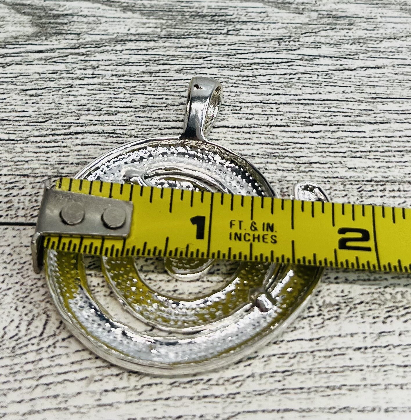 Silver Tone Large Circle Pendant Only