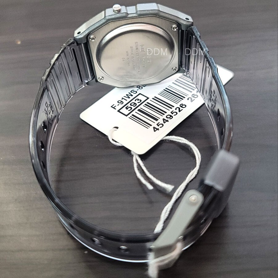 Casio Transparent Resin Digital Unisex Watch Original New F-91WS-8DF
