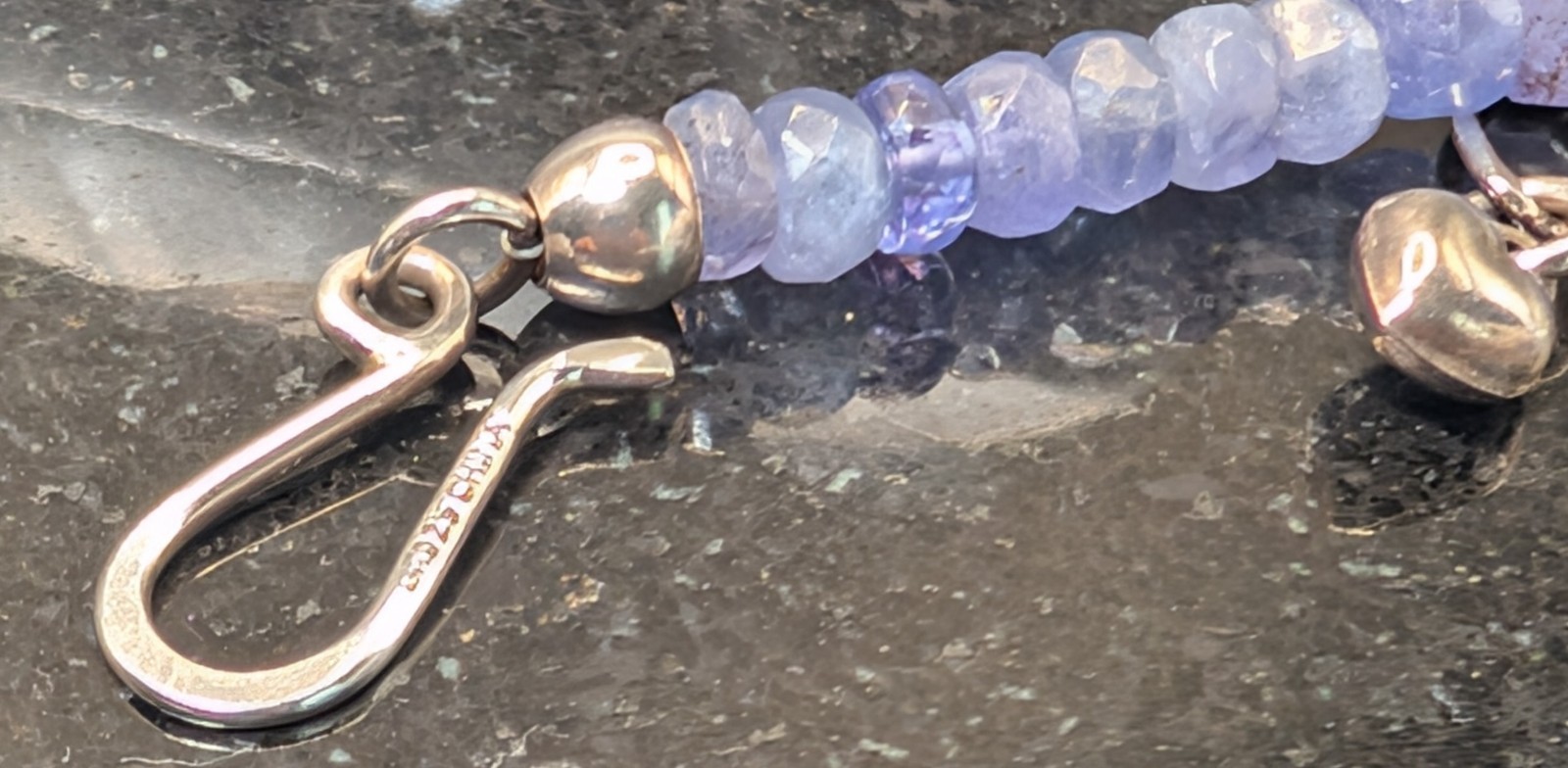Jay King Mine Finds Sterling Tanzanite Beaded Necklace DTR Adjustable