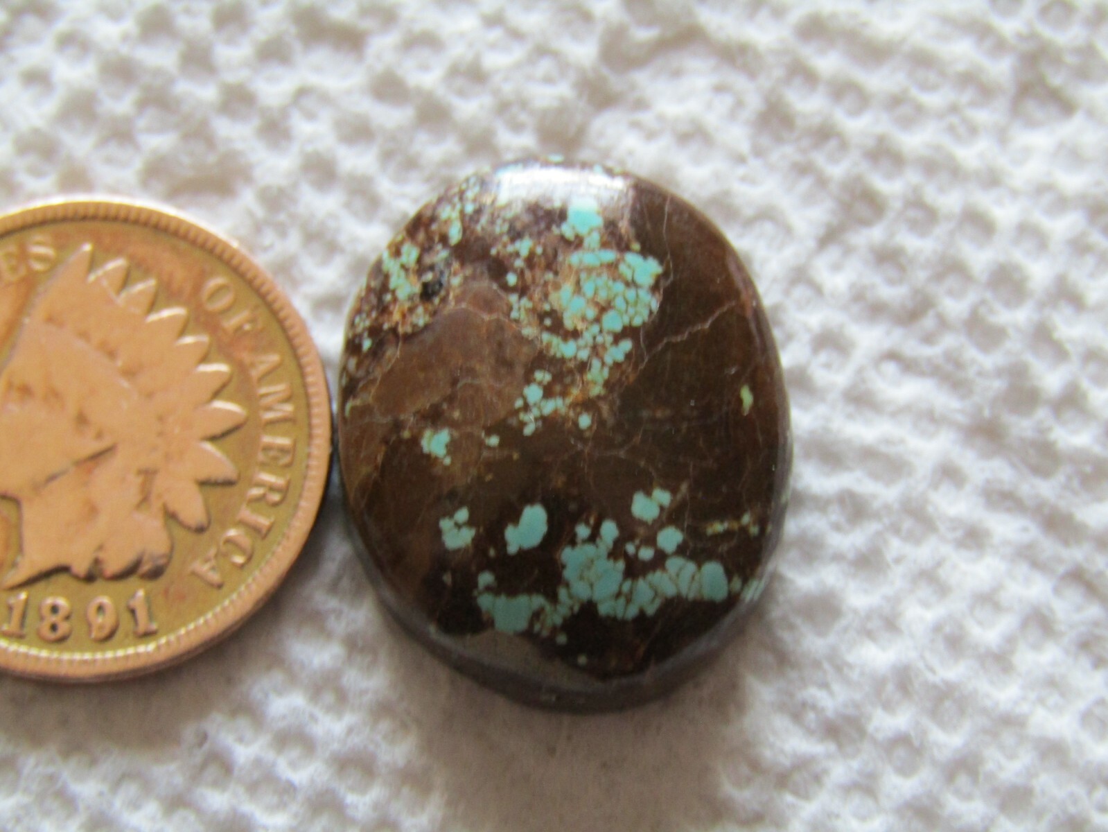 Number Eight Turquoise Cab 15 carat Cabochon #8 High Grade Web
