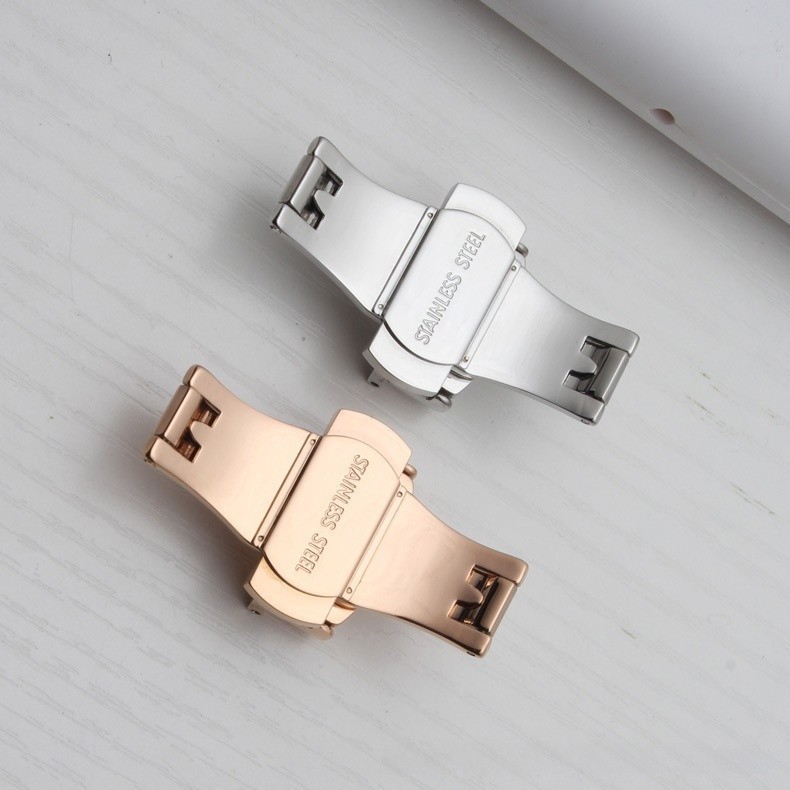 316L Stainless Steel Butterfly Deployment Clasp 18mm 20mm 22mm Watch Band Buckle