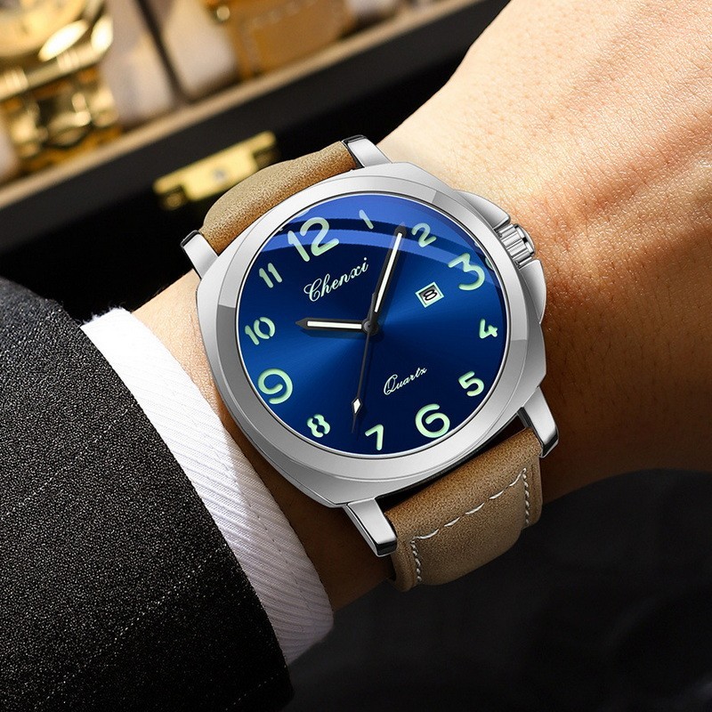 CHENXI Men’s Stainless Steel Luminous Casual Business Calendar Quartz Watch Gift