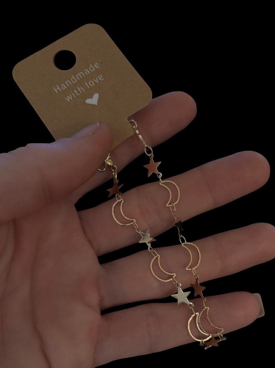Gold Moon And Star Bracelet | New | Adjustable