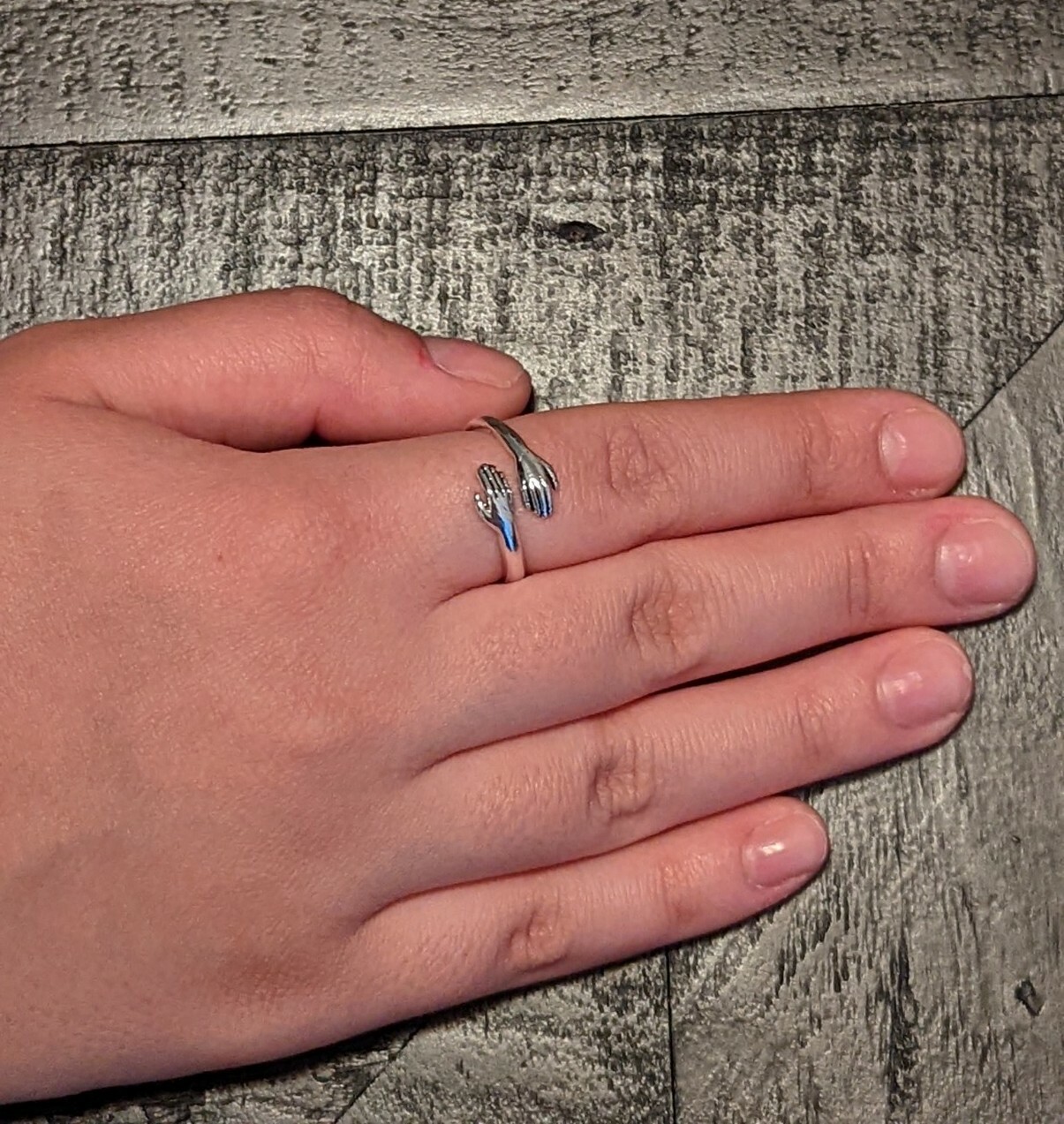 New Vintage Creative Love Hug Ring Men Women Adjustable Gothic Fashion Silver