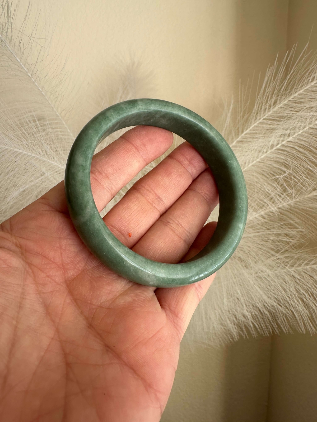 Gorgeous Natural Real Chinese Dark Green Jade Bangle Bracelet Jadeite Jade 65 mm