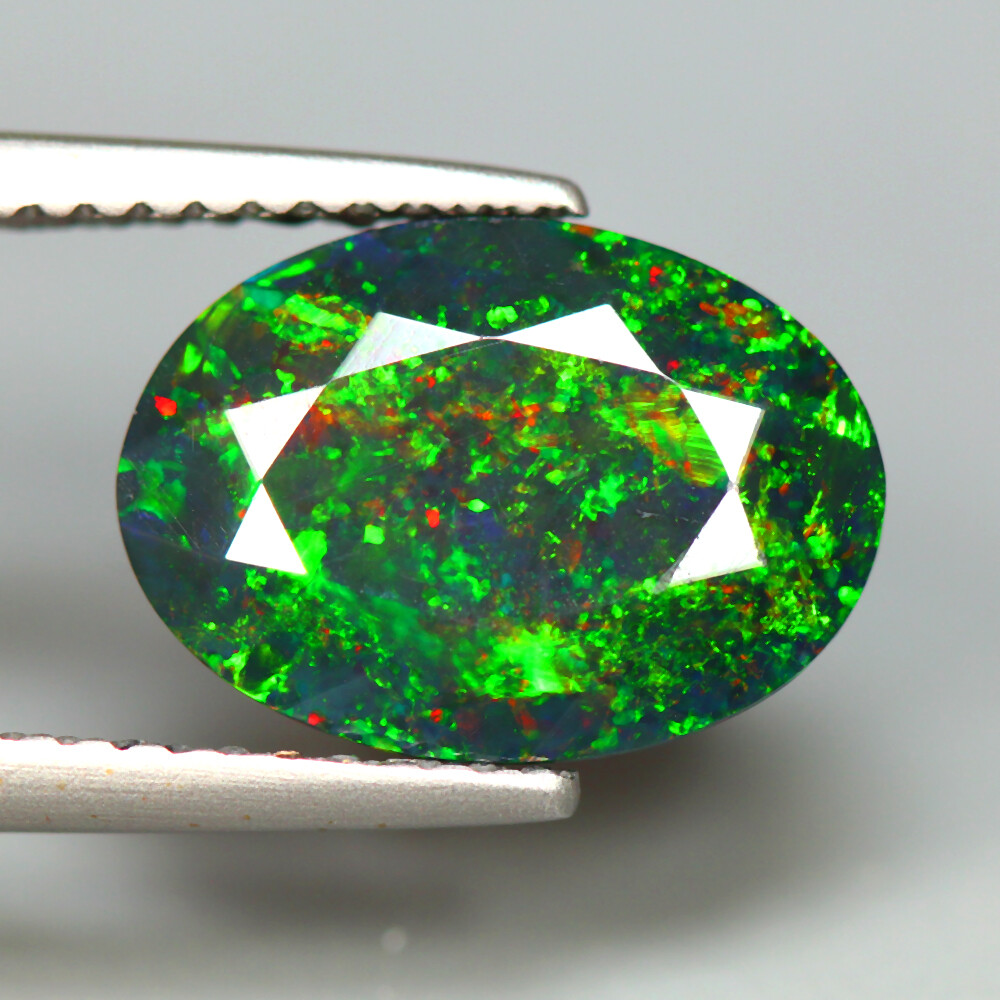 2.23 Cts_Electric Fire_100 % Natural Top 3D Flash Welo Solid Black Fire Opal
