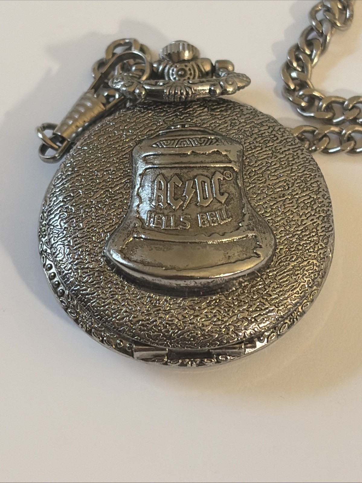 AC/DC Hells Bells Pocket Watch Necklace Opens Rock Band Collectible Untested