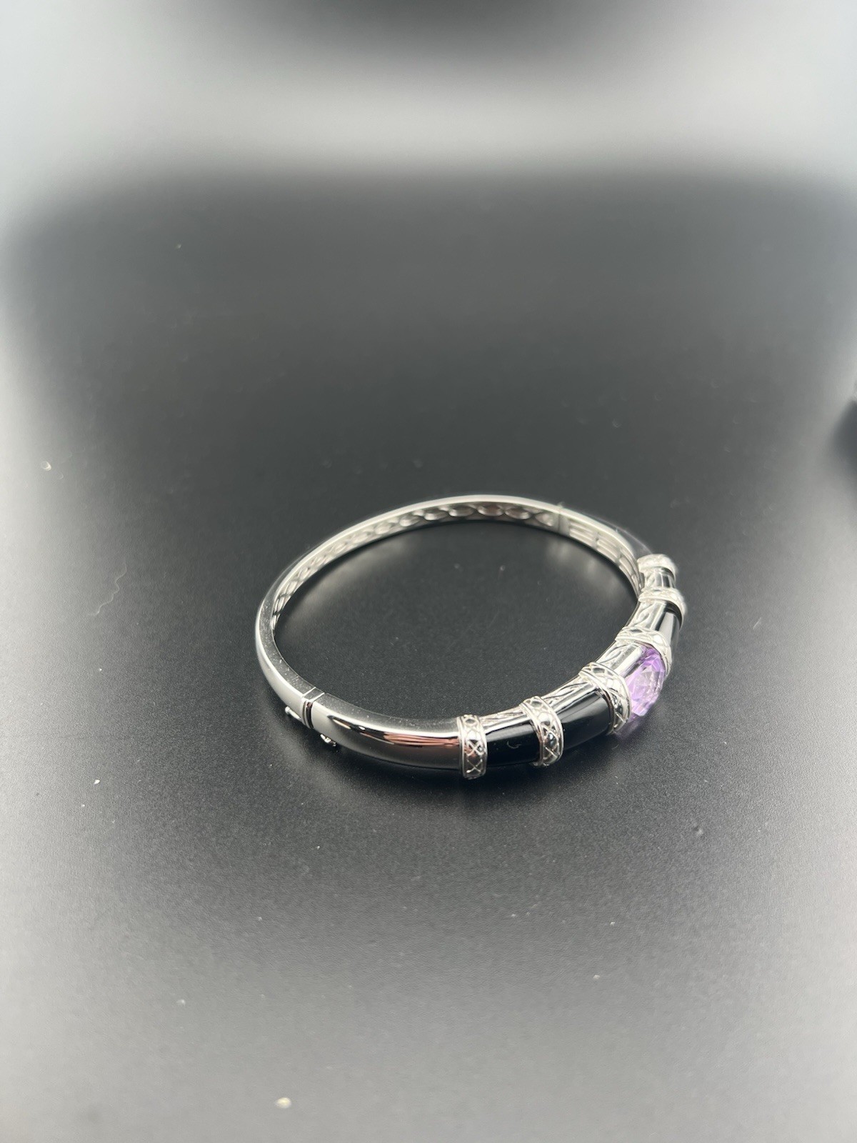 Vintage Victoria Wieck Sterling Silver 925 Purple Amethyst Stone Size 7 Bracelet