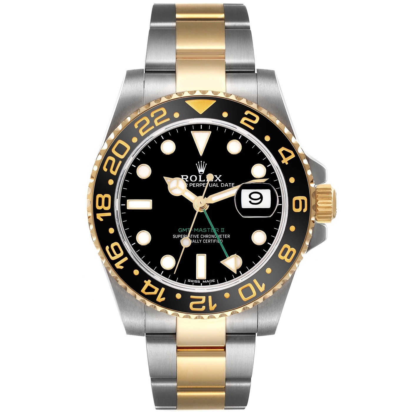 Rolex GMT-Master II 40mm Steel Yellow Gold Two-Tone Ceramic Bezel Watch 116713LN