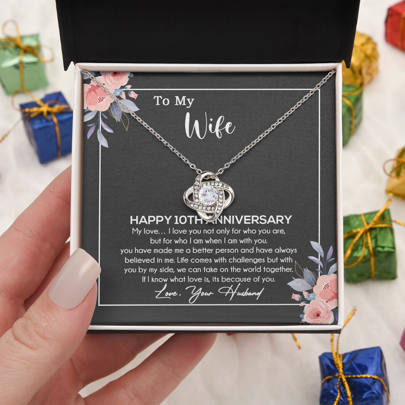 10th Anniversary Gift For Wife Necklace, 10 Year Anniversary, 10th Wedding Gift