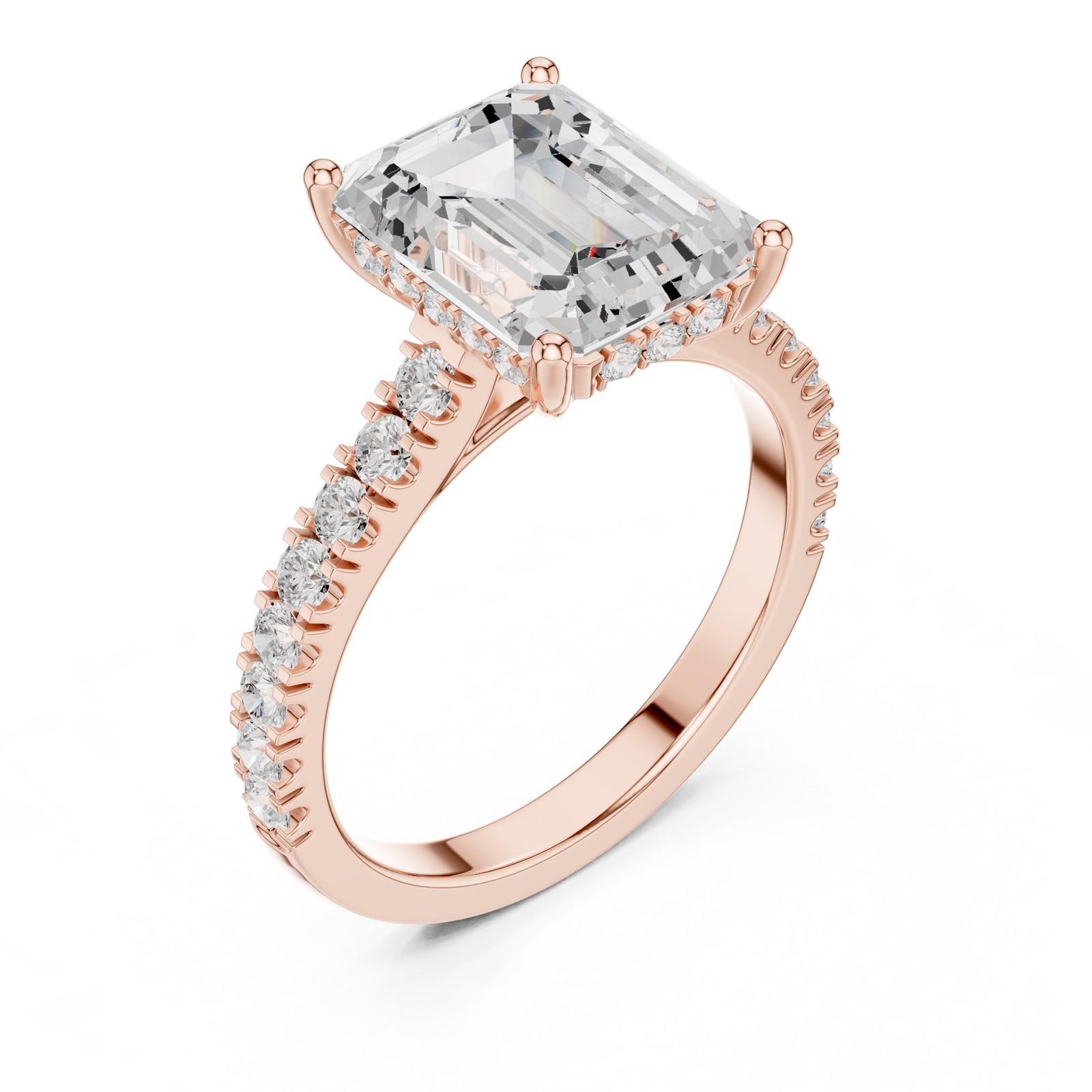 3.9 Ct Emerald Lab Grown Diamond Wedding Bridal Jewellery Ring 14k Gold Over
