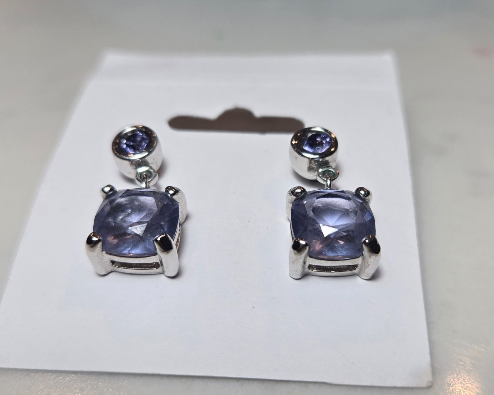 Purple Amethyst Earrings Drops Dangly