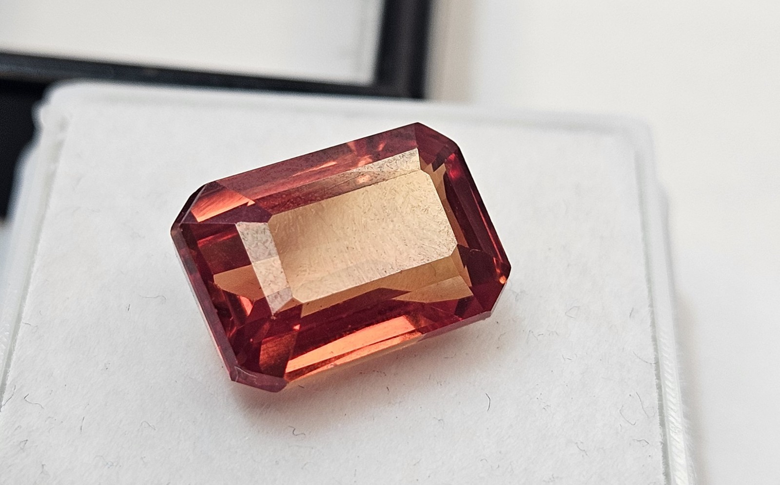 Padparadscha Sapphire 7+ Ct Natural Certified Emerald Cut Loose Gemstone