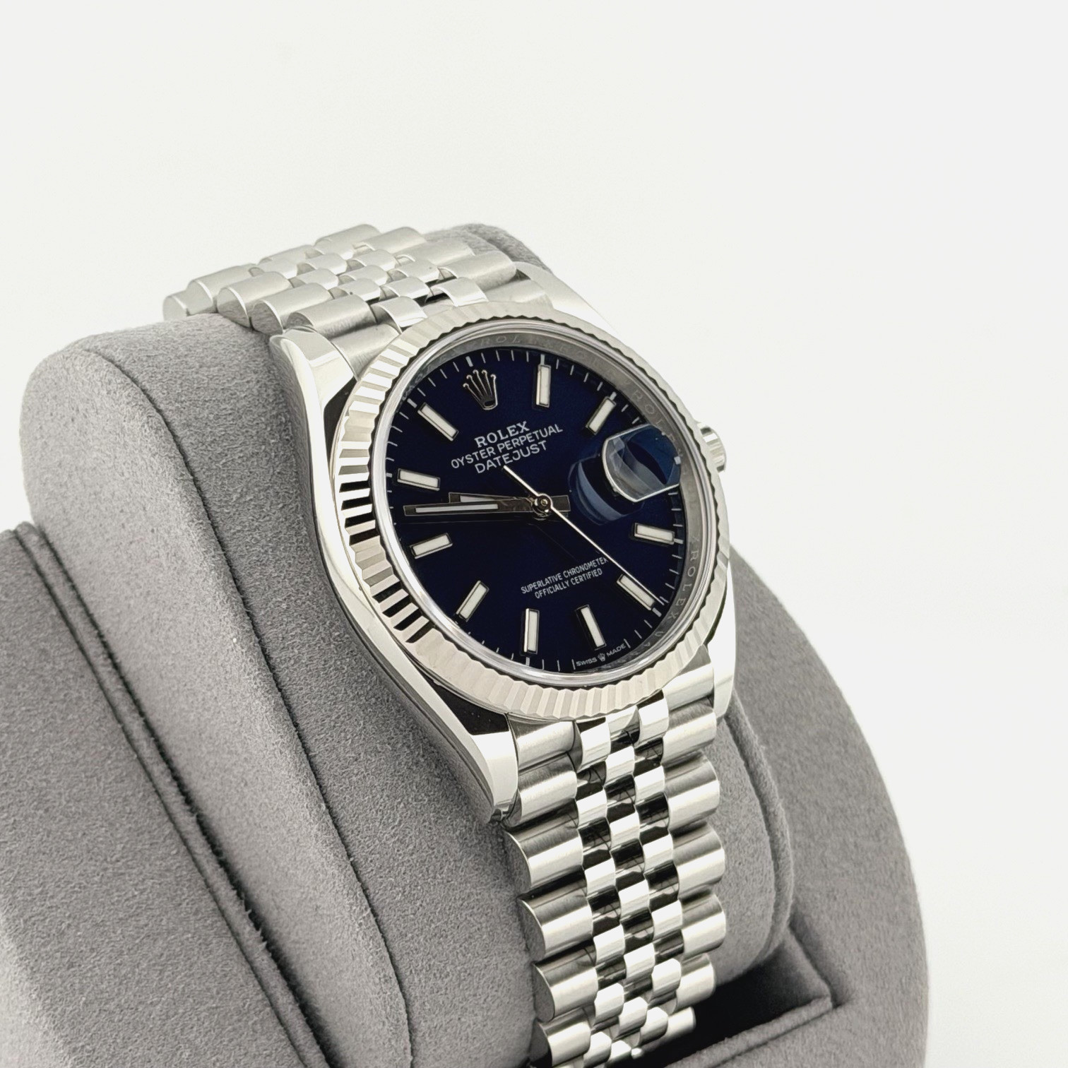 Rolex Datejust 36 126234 Blue Dial 36mm 18k Gold Steel Jubilee Box Paper