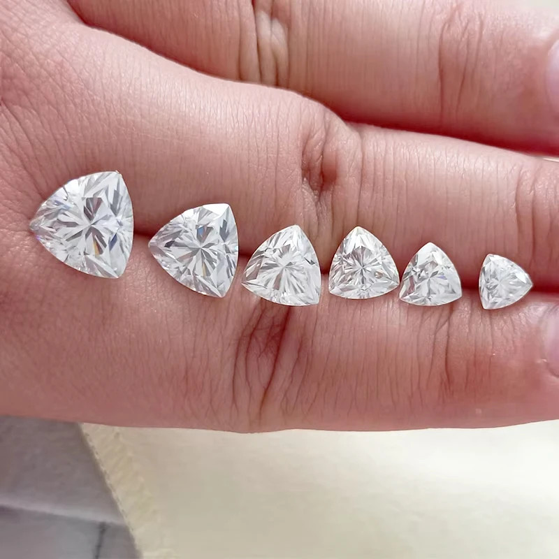 0.5-10ct Trillion Cut Multiple Color Option Moissanite Loose D Color VVS1 GRA