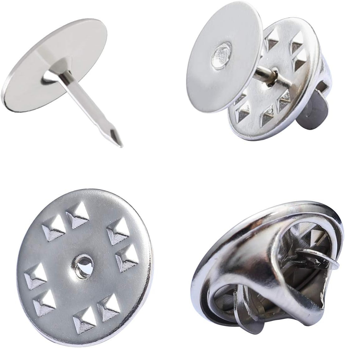 120 Pieces Tie Tacks Blank Pins with 120 Pieces Clutch Back (Silver)