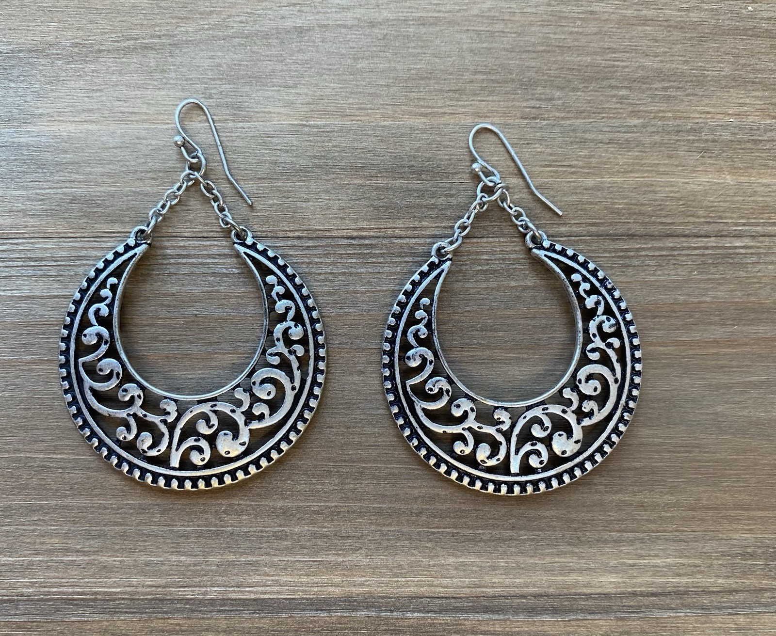 Premier Designs Rustic Silver Toned Large Teardrop Earrings