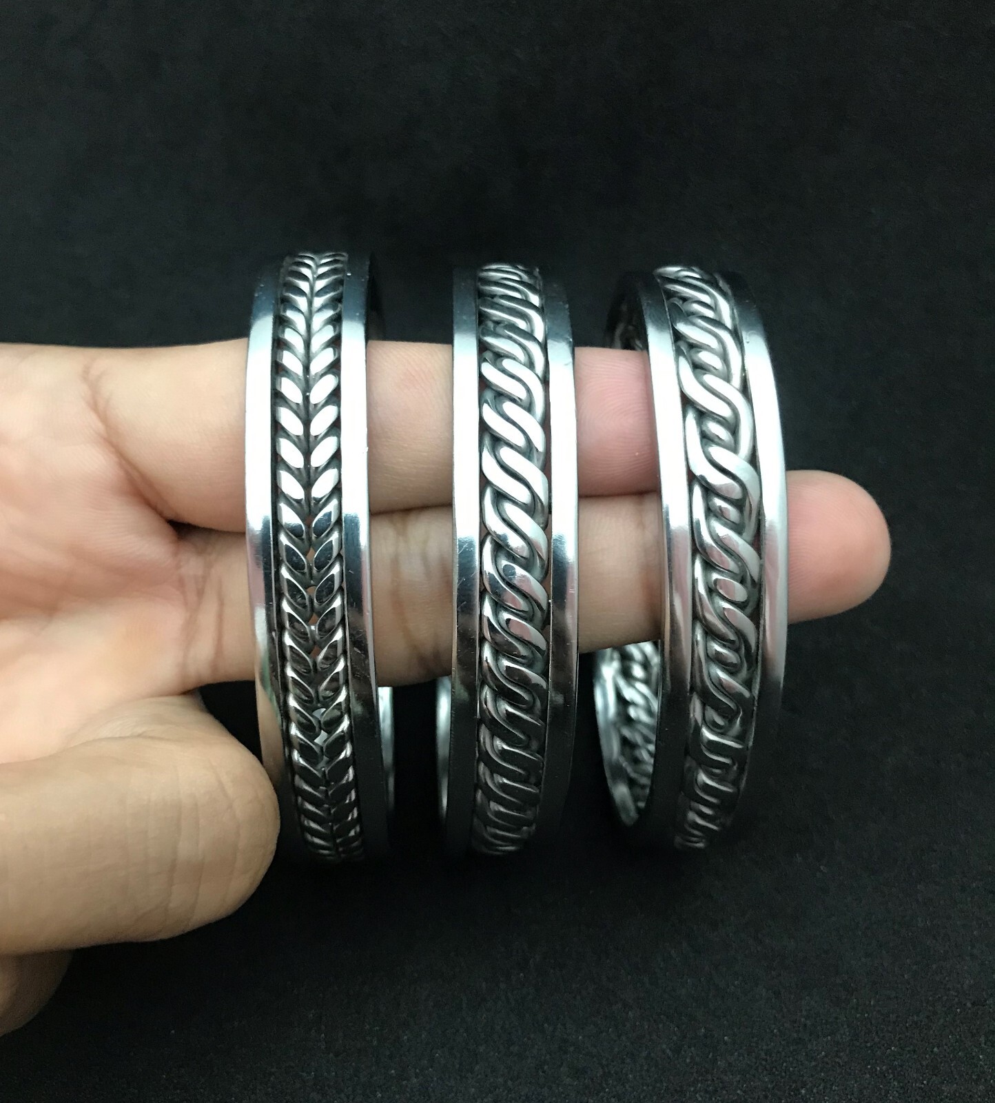 Bracelets Bangle Handmade Stainless Steel welding wire Silver Color #20