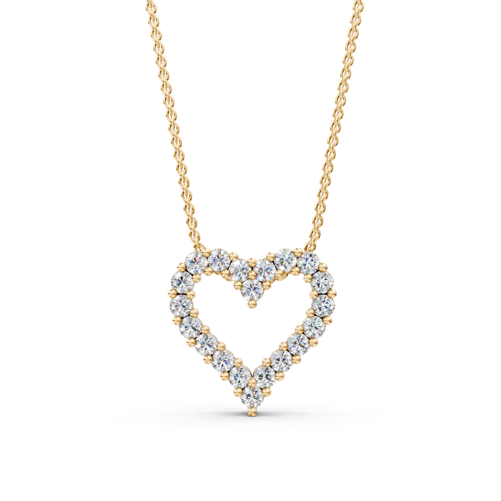 0.70Ct Round Lab Grown Diamond Heart Shape Pendant Necklace 925 Silver for Women