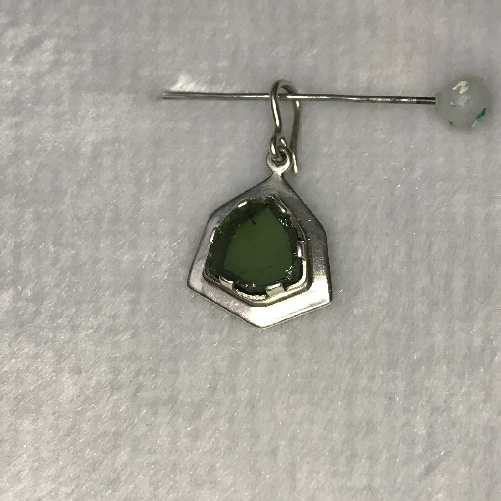 2.68 Gram Earing 925 Silver With Tourmaline Slice Loose Gemstone From Pakistan