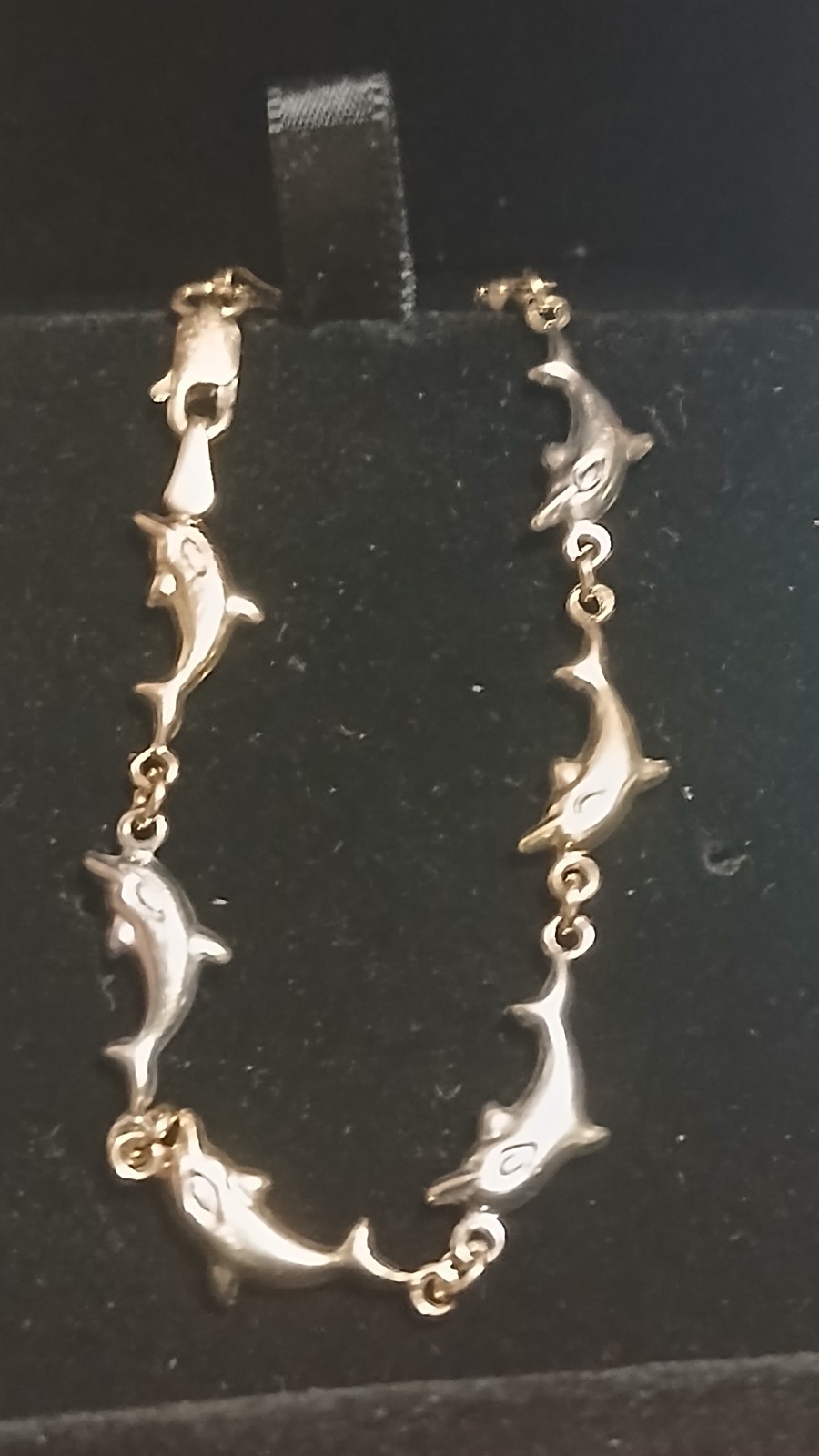 9ct Yellow and white Gold dolphins Bracelet.