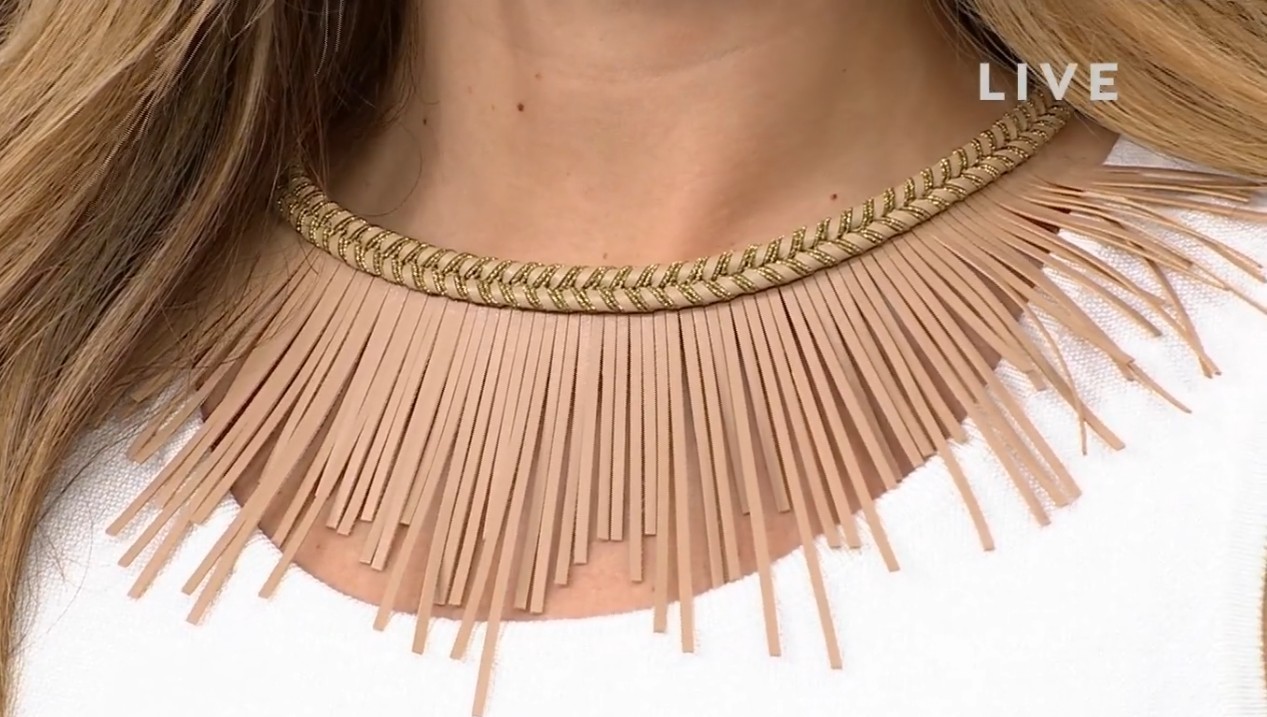 Leyla Gans 18″ Sunburst Statement NecklaceBohemian yet luxurious,