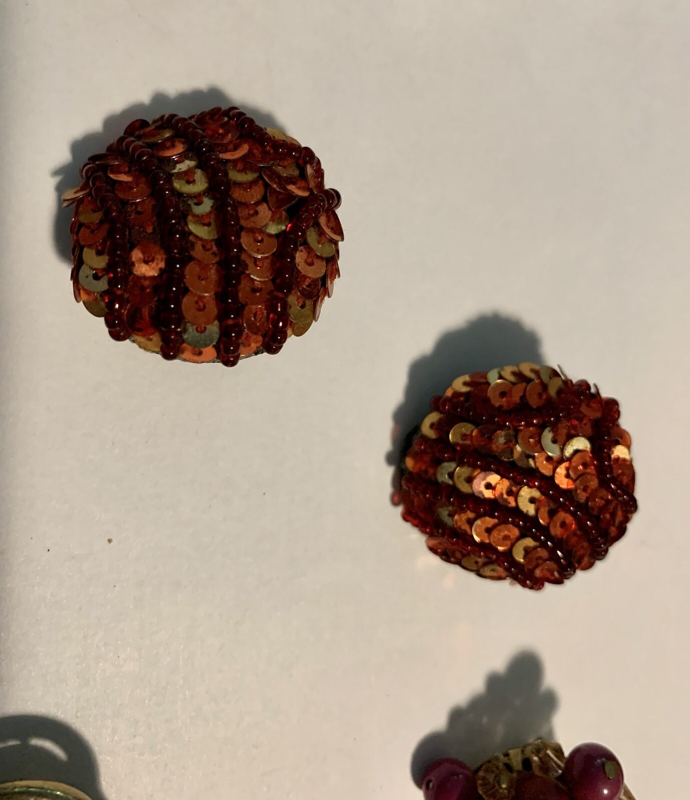 VTG Big Lot Mid Century Clip Earrings Costume Trifari Japan Unsigned MOP *READ