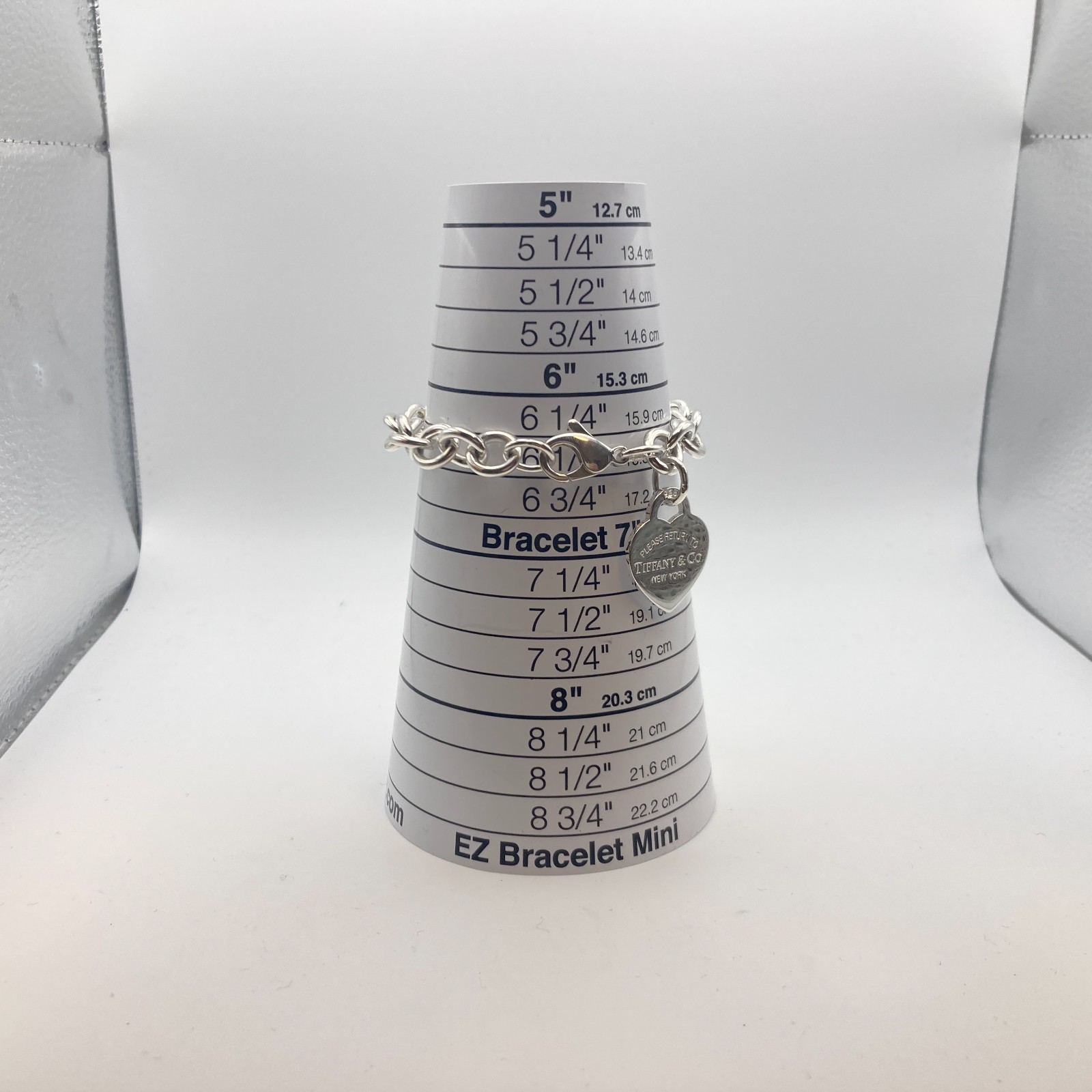 Tiffany & Co. Return to Heart Tag Chain Bracelet 925 Silver 6 1/2″ 33.6g