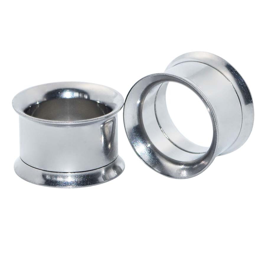 12PCS Stainless Steel Screw Ear Gauges Plugs Double Flared Flesh Tunnels Earskin