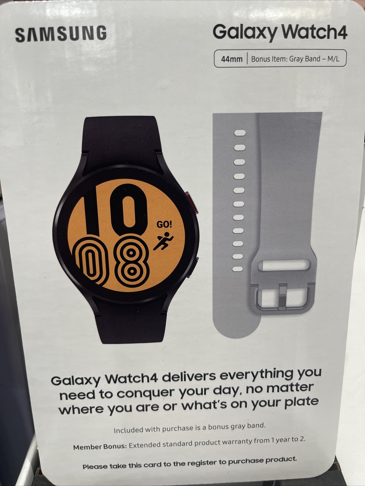 Samsung Galaxy Watch 4 Smartwatch SM-R870 44mm GPS Wi-Fi Bluetooth Sport Band Bk