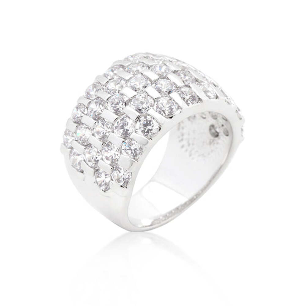Channel Set Princess Cut Cigar Band Ring