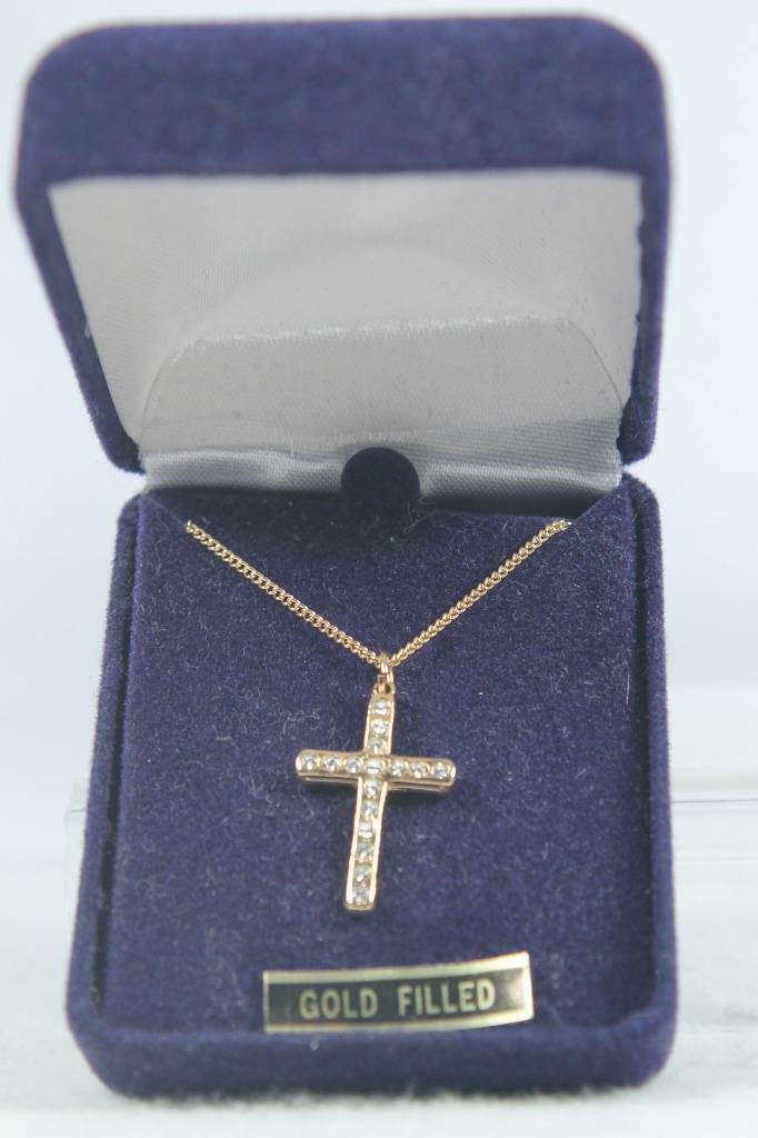 ‘Cross Pendant’ By Roman Inc. Necklace-Gold Filled #18744 NEW In Box