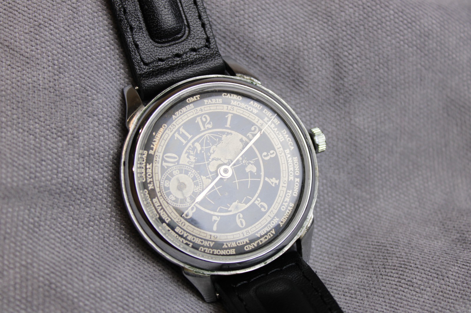 Vintage Molnija “Cities” Mechanical Marriage Wristwatch (World Time Dial / 18J)