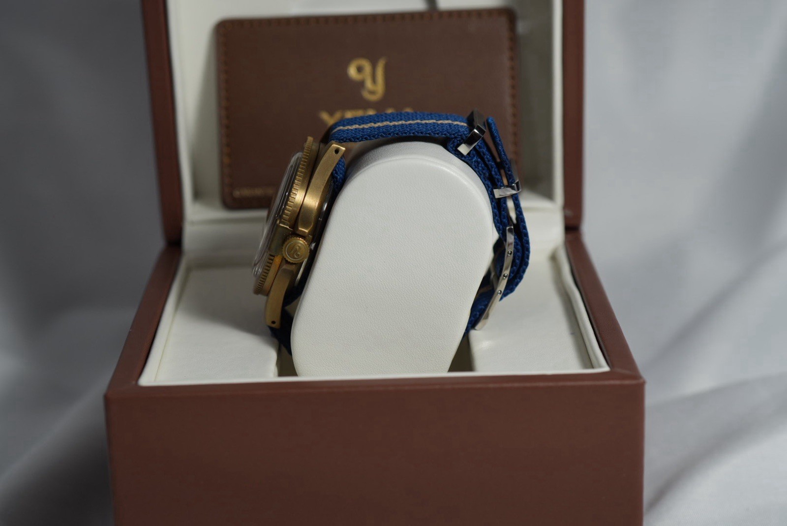 YEMA Superman Bronze Auto 40mm Blue Dial Nylon Strap 300m Limited Box Papers