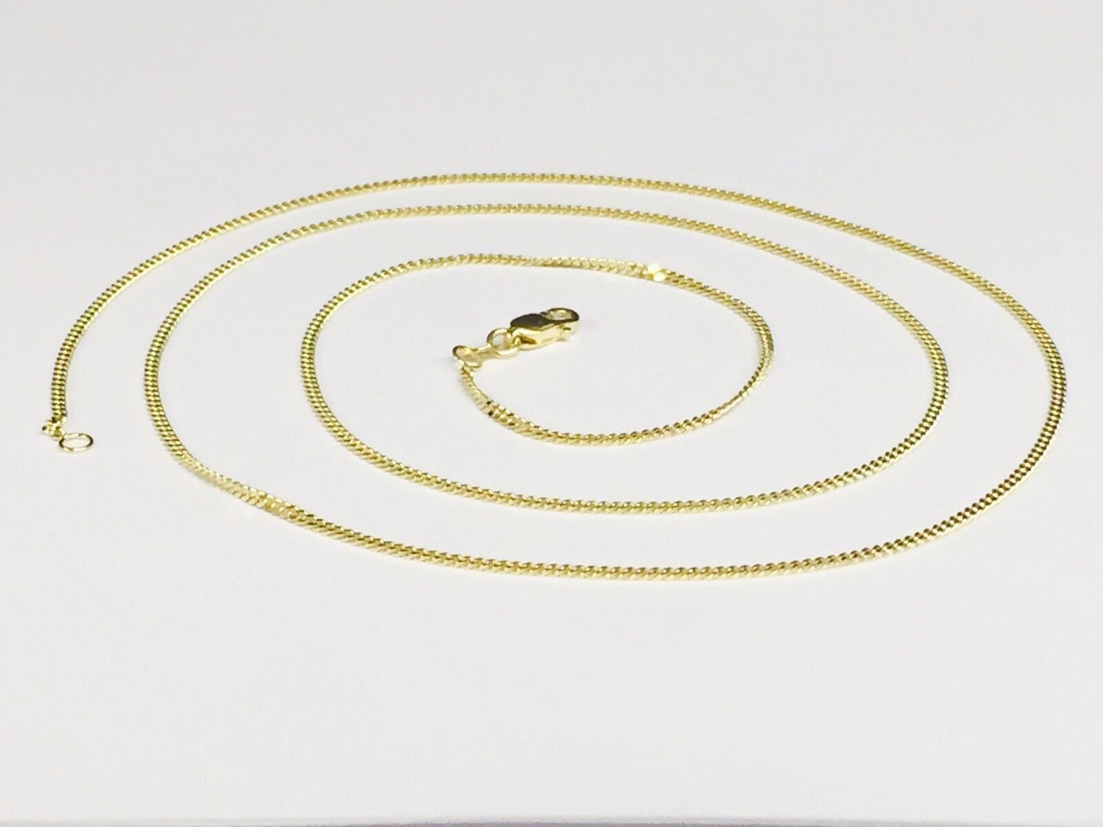 10k Solid Gold Gourmette Curb Box Link 24″ 1.5mm 3.3 gram pendant chain Necklace