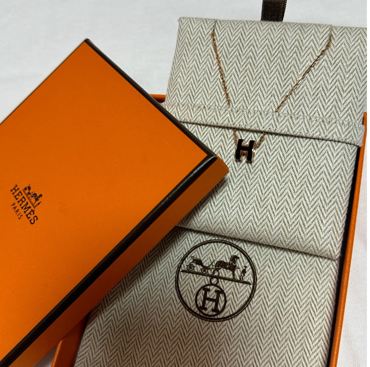 Hermes Mini Pop H Pendant Rose Gold & Noir H147992FO03