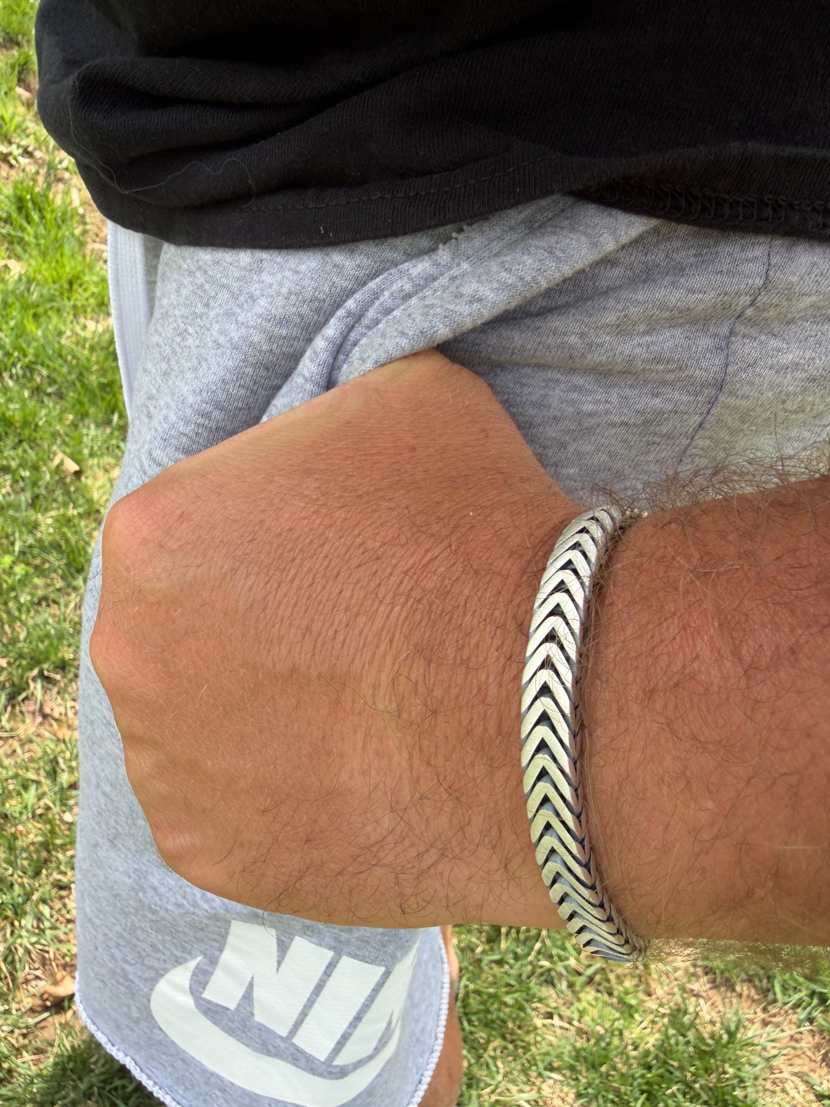 Custom 3 Link Miami Cuban Python Bracelet 12mm Real 925 Silver Oxidized Finish