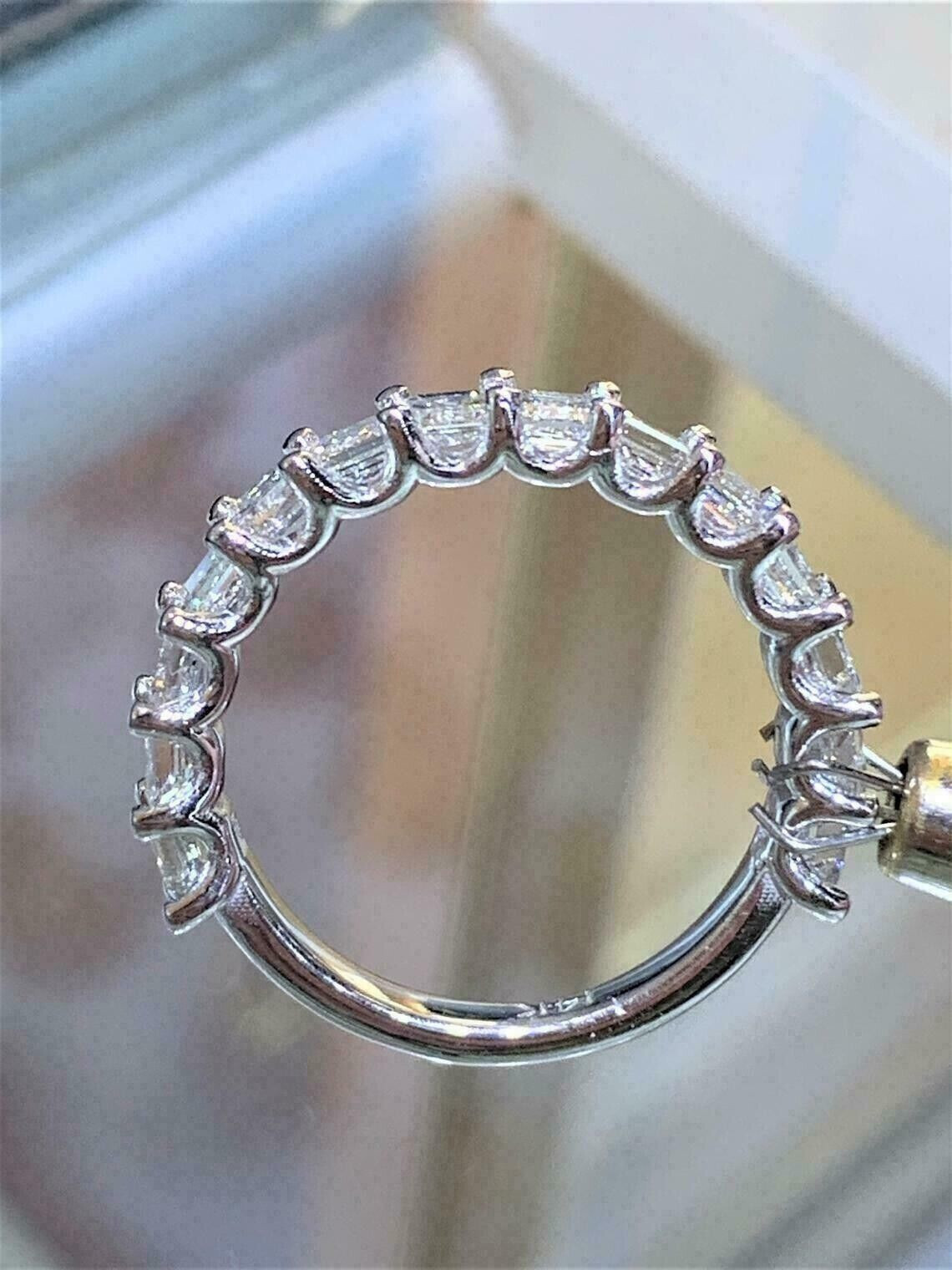 5.46Ctw White Asscher Cut Wedding Anniversary Band Ring In 925 Sterling Silver