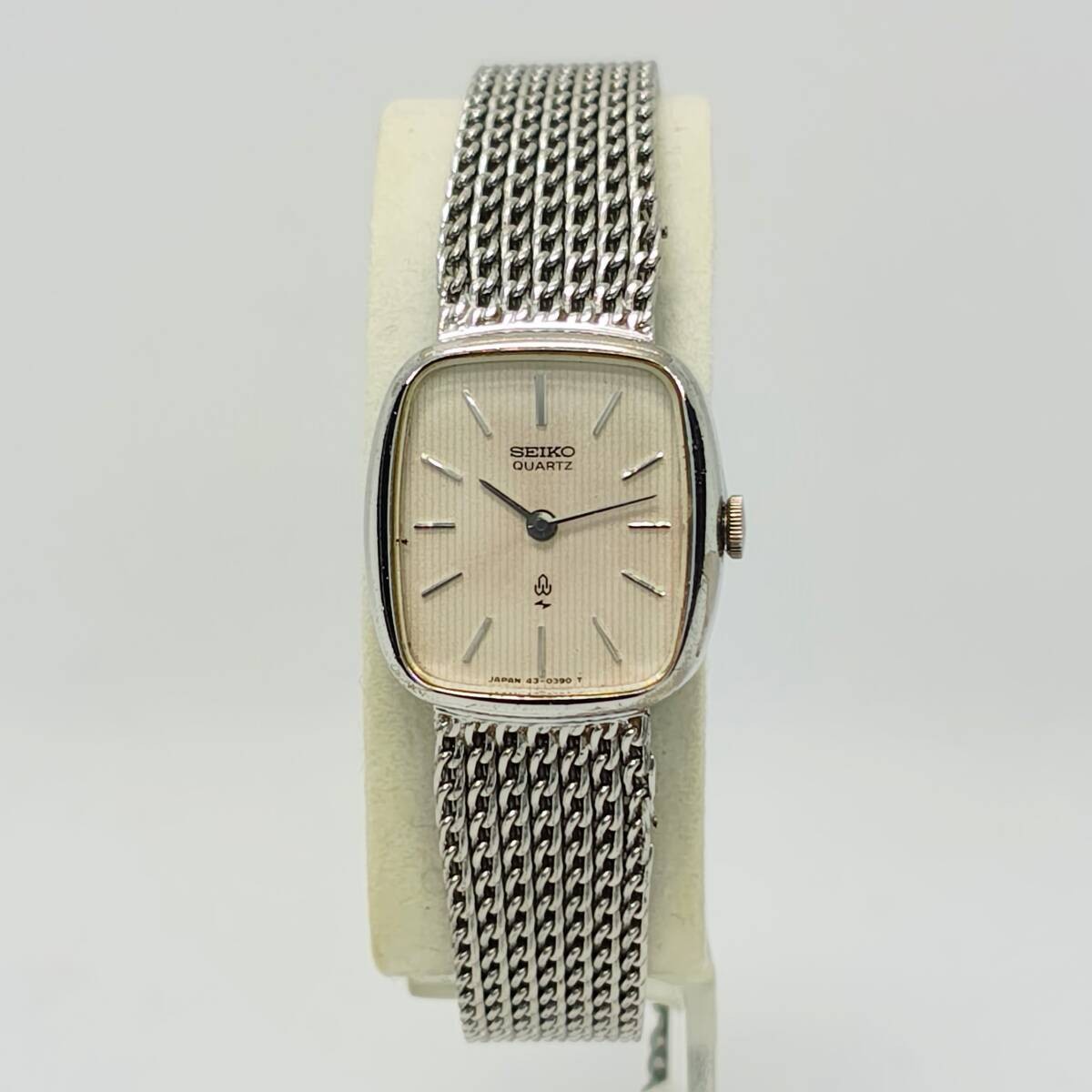 1036 Seiko quartz 43 3220 white gold plating silk texture dial ladies watch SEIK