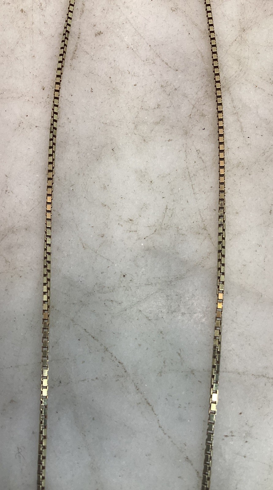 Vintage 14K Gold Box Chain Necklace 14.75” Long 2.53 Grams