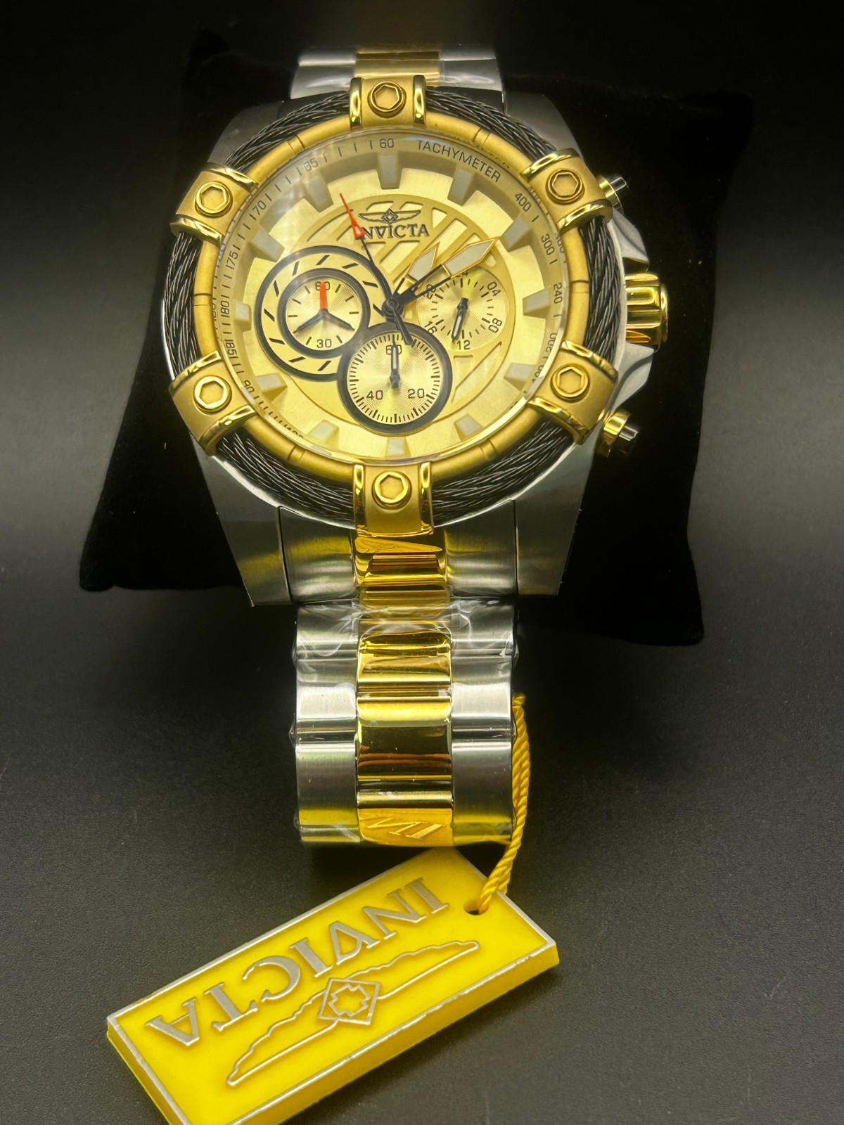 Invicta Bolt Ace 25518 Men’s Chronograph Watch — 52mm Two-Tone Gold & Silver