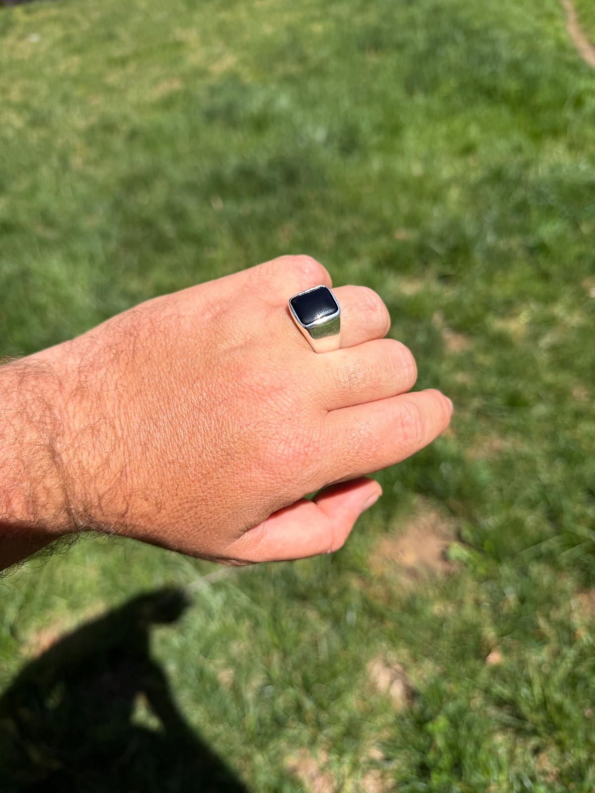 Handmade Men’s Black Onyx Ring in Real 925 Sterling Silver Natural Gem Stone