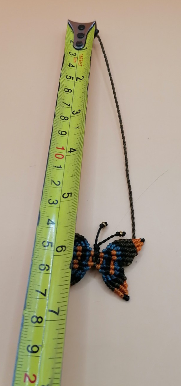 Handmade Macrame Butterfly Anklet, Multicolor