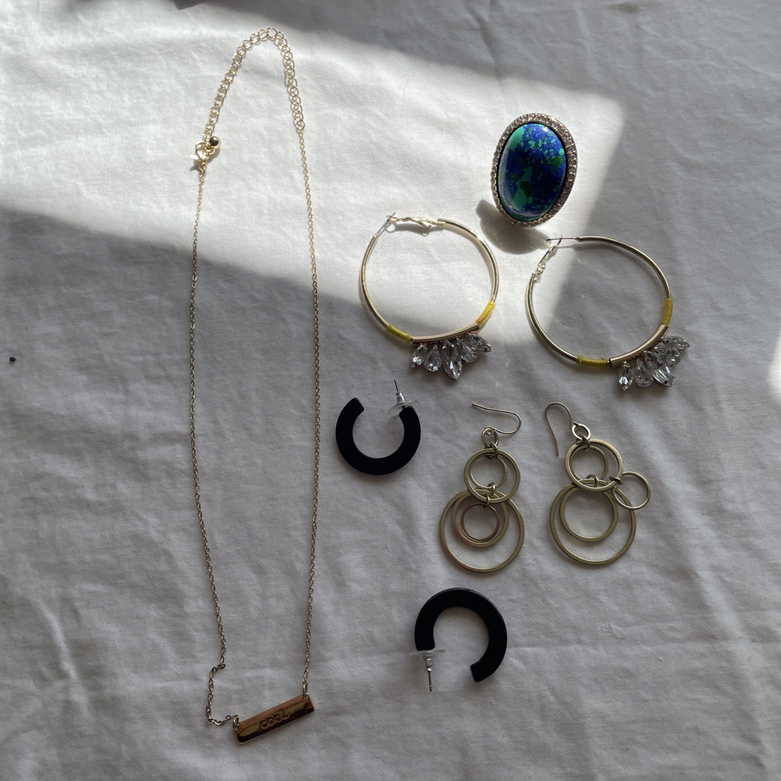 Earrings Necklace Ring Lot