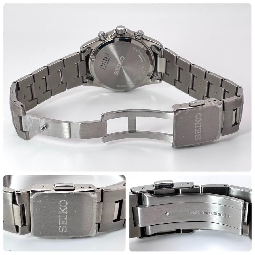 functioning Seiko chronograph 7T11 0AH0 titanium wristwatch