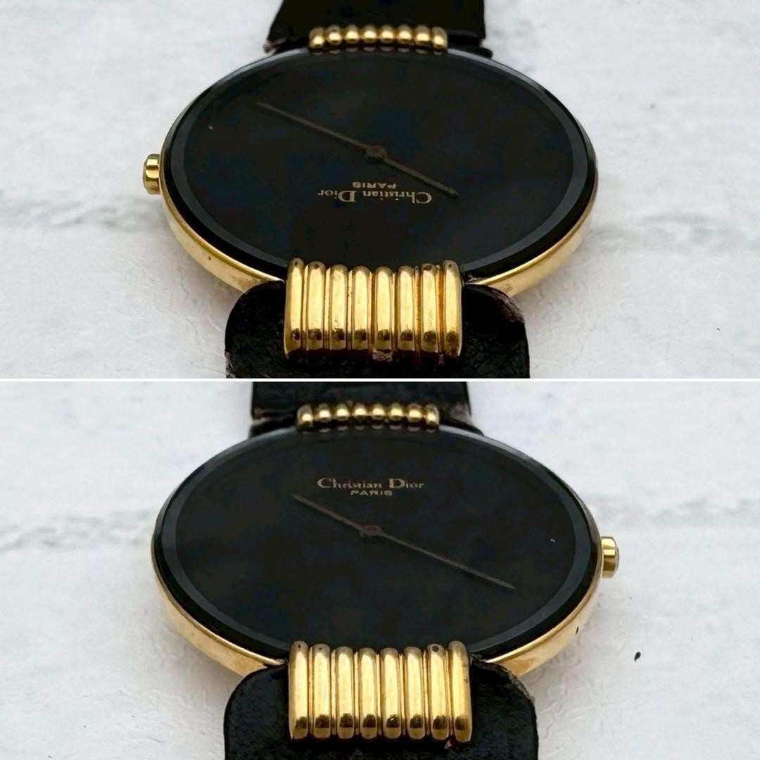 Dior Bagheera Black Moon 47.153.3 Gold Quartz Watch Japan 0715607