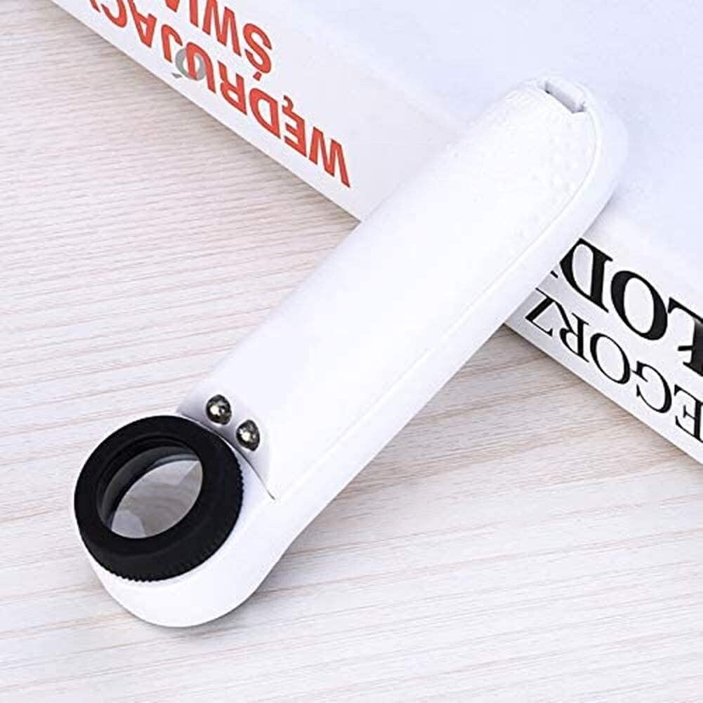 40X Magnifying Magnifier Glass Jeweler Eye Jewelry Loupe Loop With 2 LED Light