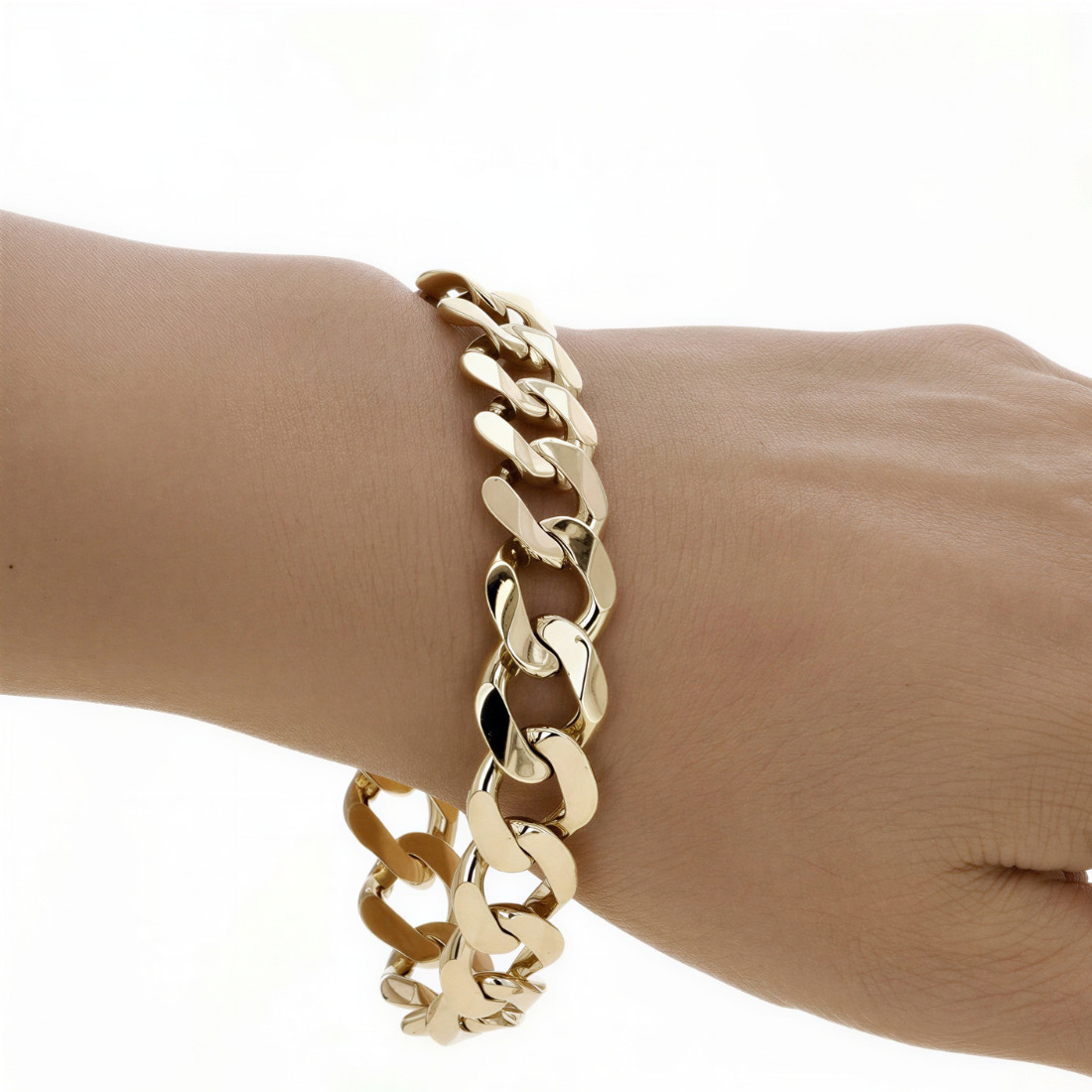 Men’s 14k Yellow Gold Bracelet Cuban Link Chain | 7″ 12.5mm Solid 35 Grams